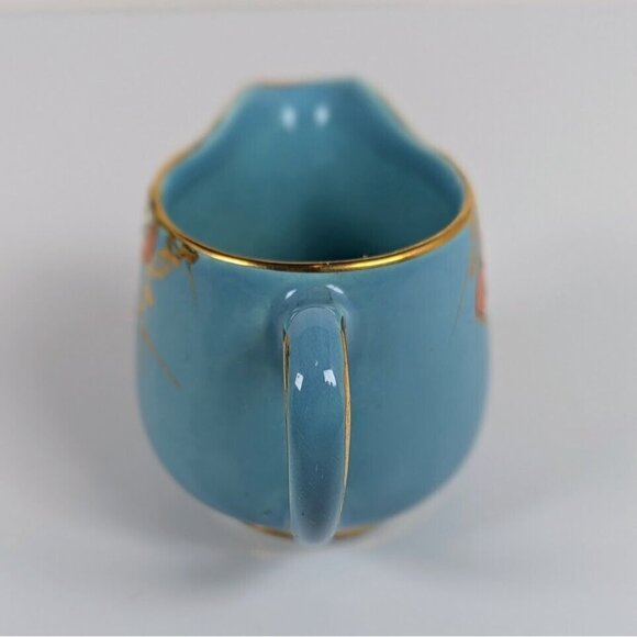Old Foley James Kent, Small Creamer + Sugar Bowl Blue Cherry Blossom Capri 5393 - Picture 4 of 8